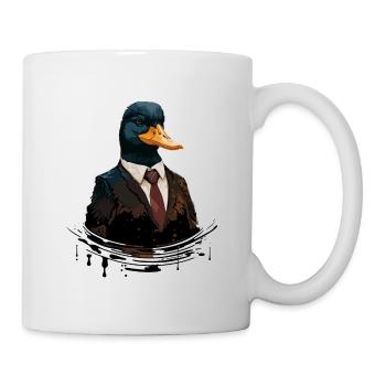 Cute drawing of a duck formal clothes - Mug - white - Right