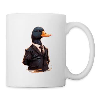 Coole Ente trägt Kleidung - Tasse - Weiß - Rechts