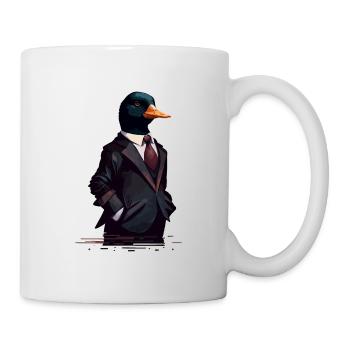 Funny Duck wearing Clothes - Mug - white - Right