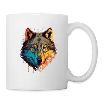 Une peinture numérique Wolf Head pour tous les amoureux de la nature - Mug blanc - blanc - Droite