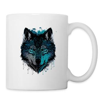 A Wolf Drawing as the Fabulous Christmas Present - Mug - white - Right