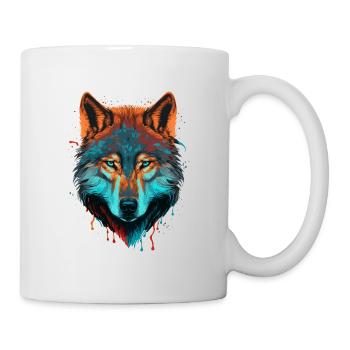 Ein Wolfskunstwerk als perfektes Geburtstagsgeschenk - Tasse - Weiß - Rechts