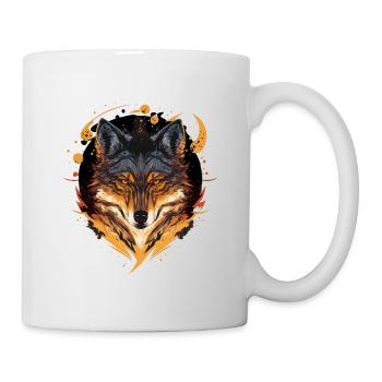 Une peinture numérique de loup comme excellent cadeau - Mug blanc - blanc - Droite