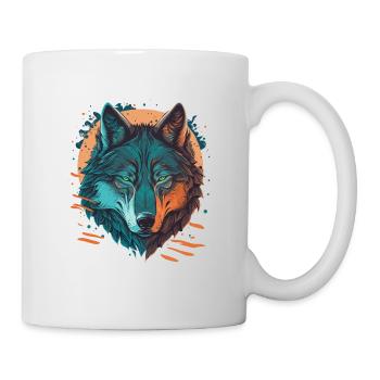 Erstaunliches Design eines Wolfes - Tasse - Weiß - Rechts