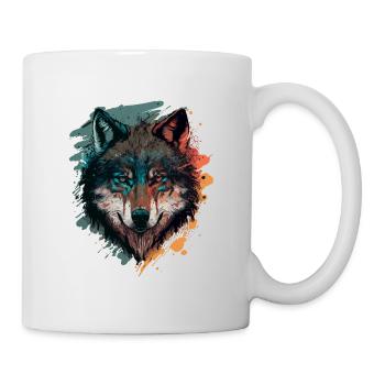 Erstaunliches Design eines Wolfes - Tasse - Weiß - Rechts