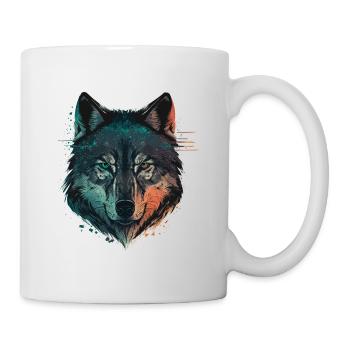 Eine Wolfszeichnung für alle Wolfsliebhaber - Tasse - Weiß - Rechts