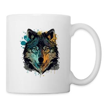Wonderful Drawing of a Wolf Head - Mug - white - Right