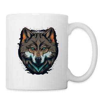 Wonderful Artwork of a Wolf Head - Mug - white - Right