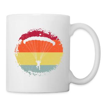 Retro Graphic Paragliding Paraglider Parachute Sky - Tasse - Weiß - Rechts