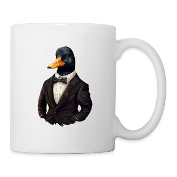 Ente mit Fliege - Tasse - Weiß - Rechts