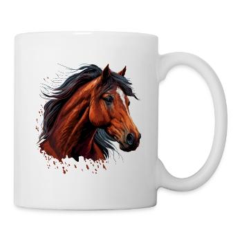 Visage de cheval - Mug blanc - blanc - Droite