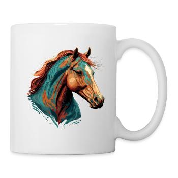 Tête de jument - Mug blanc - blanc - Droite