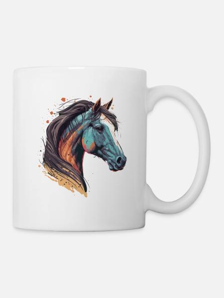 Hengstkopf - Tasse - Weiß