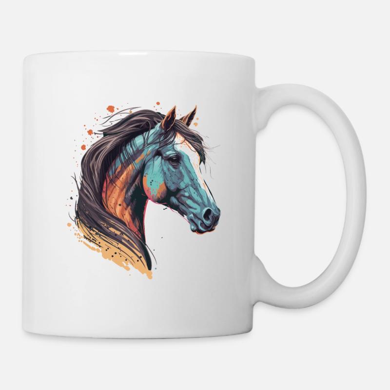 Hengstkopf - Tasse - Weiß