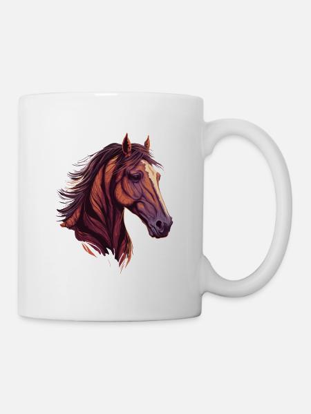 Belle tête de cheval - Mug blanc - blanc