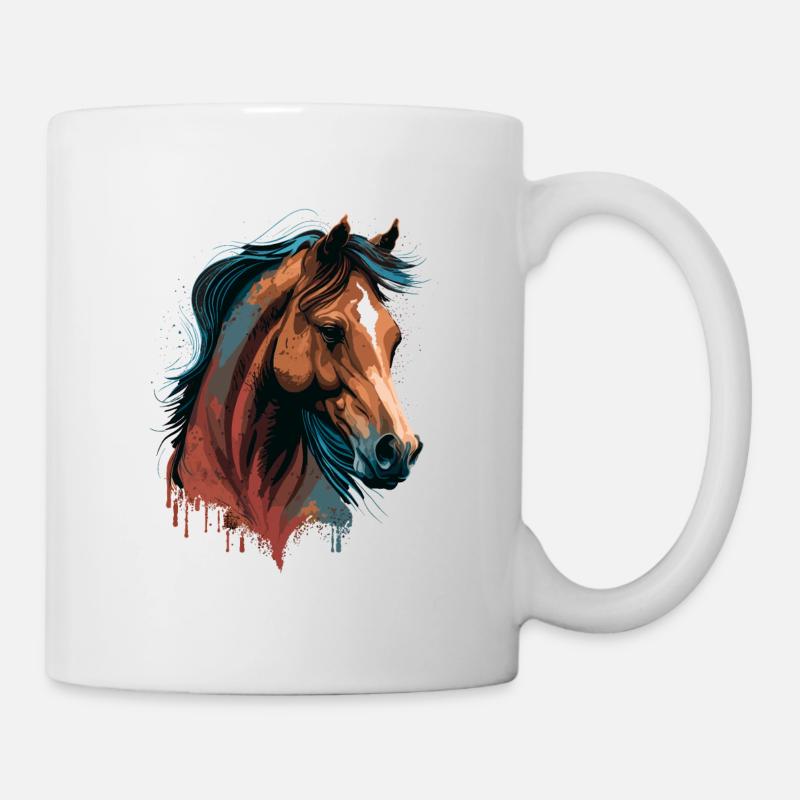 Tête de jument - Mug blanc - blanc