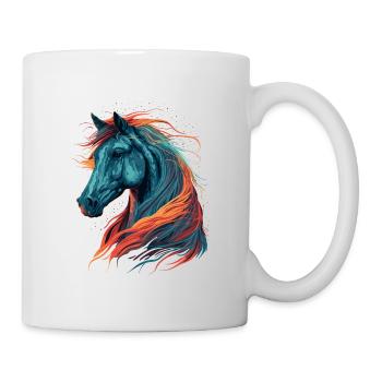 Wunderbares Pferdekopf-Kunstwerk - Tasse - Weiß - Rechts