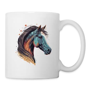 Illustration de cheval - Mug blanc - blanc - Droite