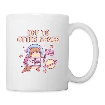 Cute Otter Off To Otter Space Funny - Mug - white - Right