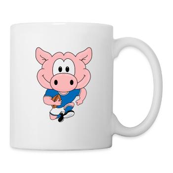 SCHWEIN - AMERICAN FOOTBALL - SPORT - TIER - Tasse - Weiß - Rechts