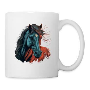 Illustration de cheval - Mug blanc - blanc - Droite