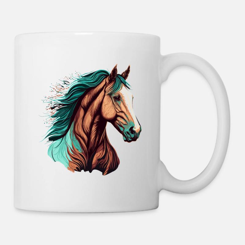 Stunning Horse Head Artwork - Mug - white