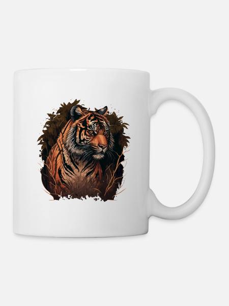 Tiger im Wald - Tasse - Weiß
