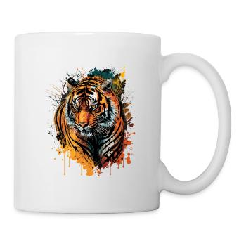 Tiger Illustration - Tasse - Weiß - Rechts
