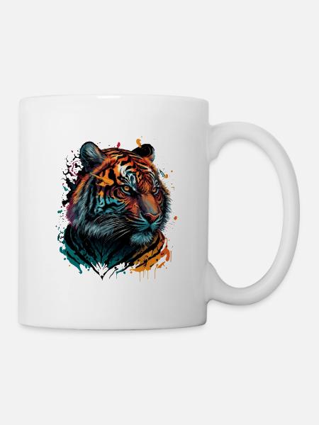 Bunter Tiger - Tasse - Weiß