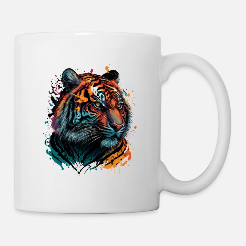 Bunter Tiger - Tasse - Weiß