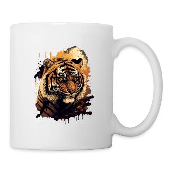 Face Illustration of Tiger - Mug - white - Right