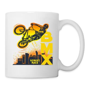bike BMX urban race bike bike ride rider - Mug - white - Right