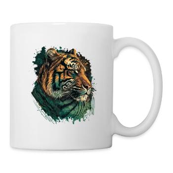 Grüner Tiger - Tasse - Weiß - Rechts