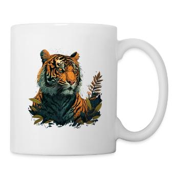 Tiger auf der Suche nach Beute - Tasse - Weiß - Rechts