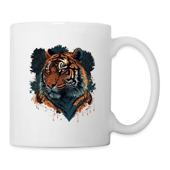 Flaches Tiger-Design - Tasse - Weiß - Rechts