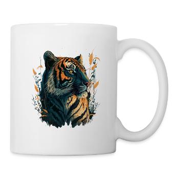 Tiger in High Gras - Tasse - Weiß - Rechts