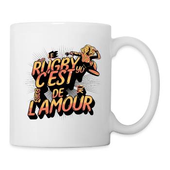 le rugby c'est de l'amour - Mug blanc - blanc - Droite