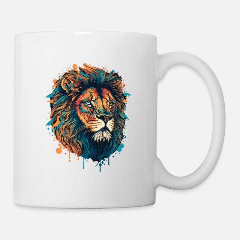 Lion abstrait - Mug blanc - blanc