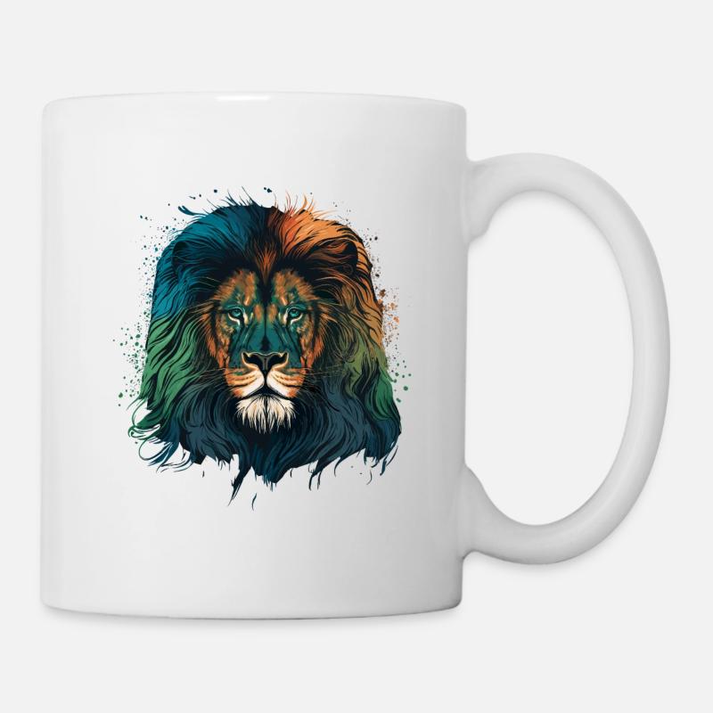 Lion vert - Mug blanc - blanc