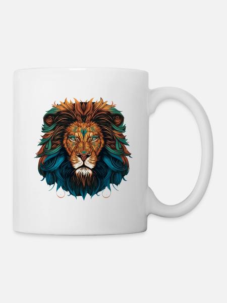 Mandala Löwe - Tasse - Weiß