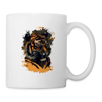 Dangerous Tiger showing Teeth - Mug - white - Right