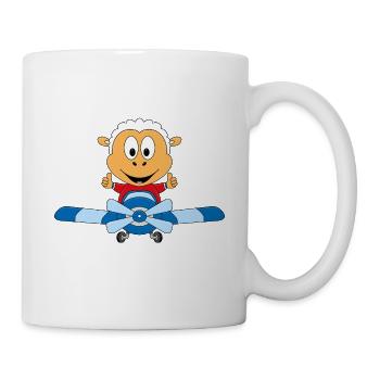 SCHAF - FLUGZEUG - FLIEGEN - PILOT - TIER - Tasse - Weiß - Rechts