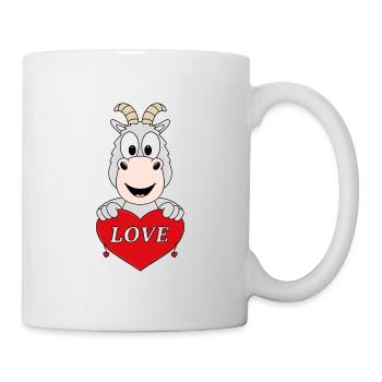 ZIEGE - LIEBE - HERZ - TIER - TIERISCH - VERLIEBT - Tasse - Weiß - Rechts