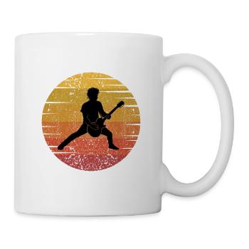 Basse Guitariste Musicien Bassiste Vintage Retro - Mug blanc - blanc - Droite