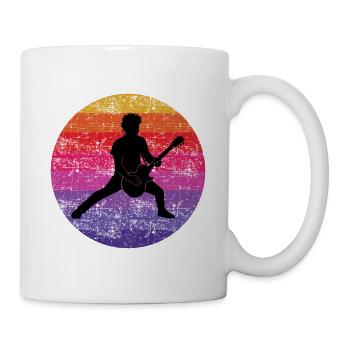 Basse Guitariste Musicien Bassiste Vintage Retro - Mug blanc - blanc - Droite