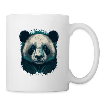 Tête de panda bleu - Mug blanc - blanc - Droite