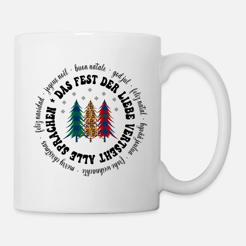 Frohe Weihnachten Sprachen - Tasse - Weiß