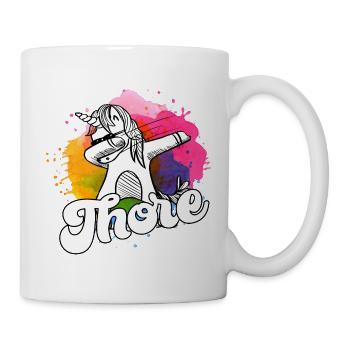 THORE - Schöner Jungen Name mit Coolem Einhorn - Tasse - Weiß - Rechts