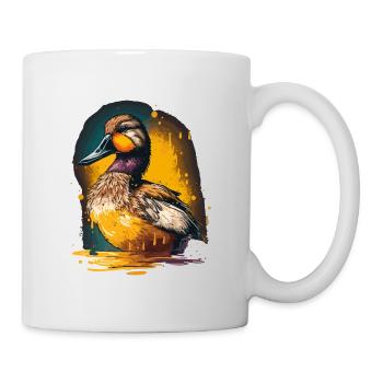 Bunte Ente Illustration - Tasse - Weiß - Rechts