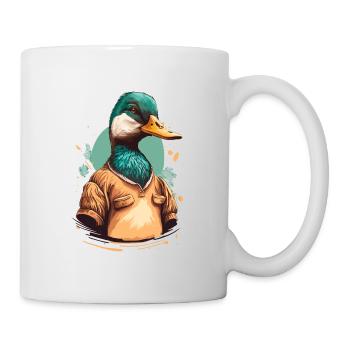 Funny Duck in Shirt - Mug - white - Right